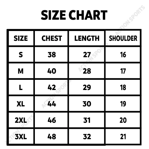 Size chart for Magenta Printed and Embroidered Muslin